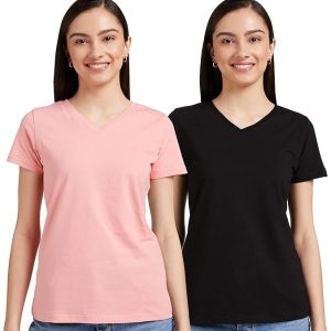 Allen Solly Women’s Solid Round Neck T‑Shirt