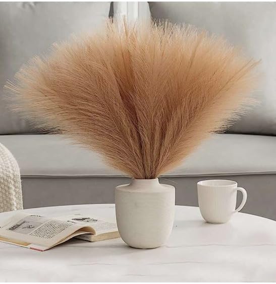 SATYAM KRAFT 3 Pcs Faux Pampas Grass Small Artificial - Image 3