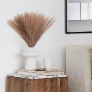 SATYAM KRAFT 3 Pcs Faux Pampas Grass Small Artificial
