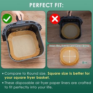 ZELKEY 100 PCS Air Fryer Paper Sheets